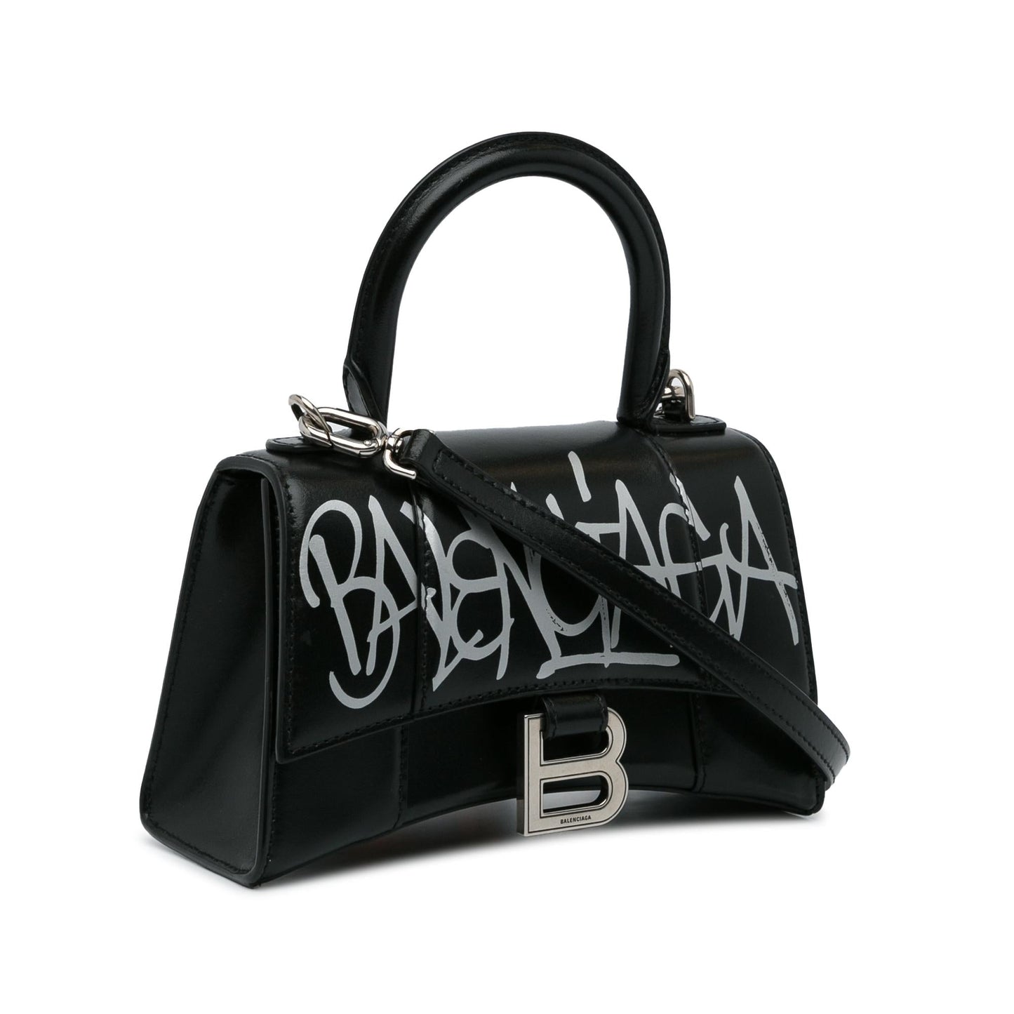 Luxury Balenciaga Trending 2026 XS Hourglass Graffiti Top Handle Bag (SHG-Z3JD8X)