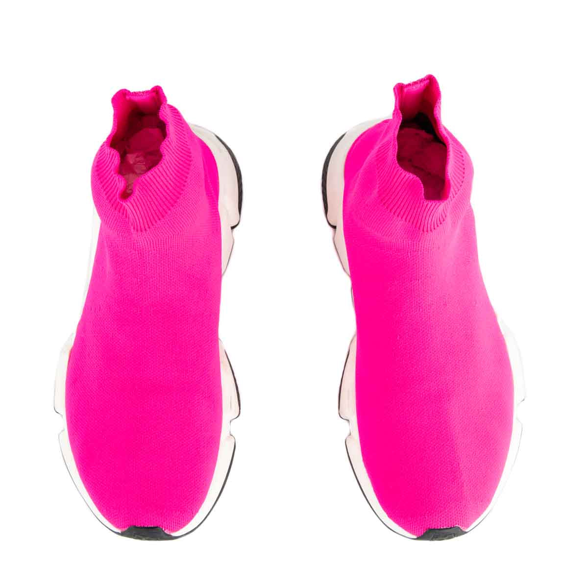 Luxury Balenciaga Trending 2026 Neon Pink BB Sock Sneakers Size US 8 | EU 38