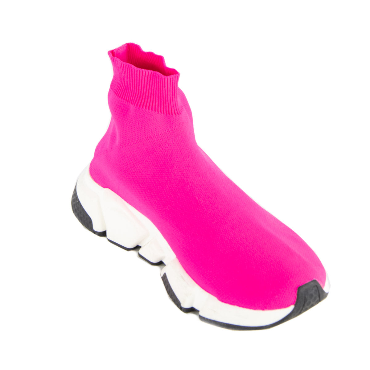 Luxury Balenciaga Trending 2026 Neon Pink BB Sock Sneakers Size US 8 | EU 38