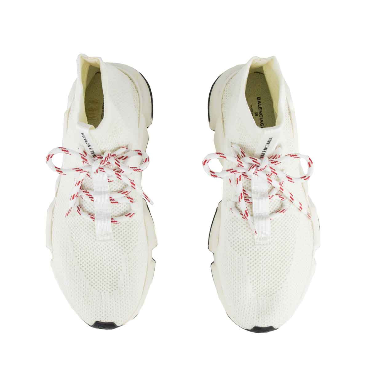 Luxury Balenciaga Trending 2026 White Lace Up Speed Trainer Sock Sneakers Size US 9 | EU 39