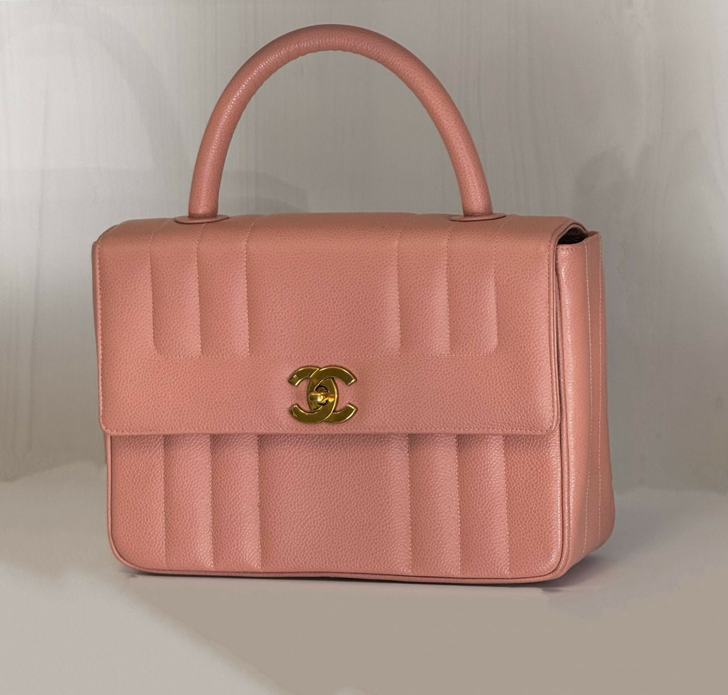 Chanel  1994 Caviar Vertical Quilted Kelly Flap Bag