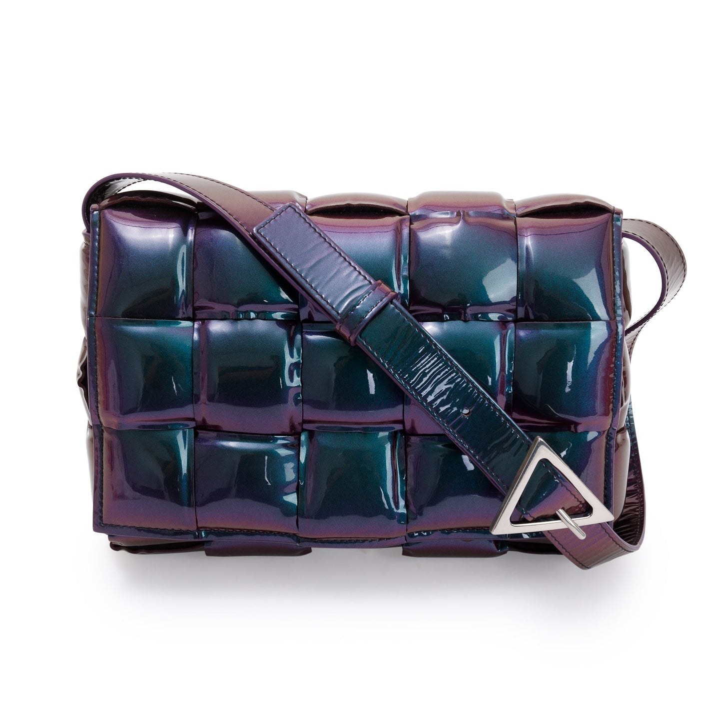 Bottega Veneta 2026 Holographic Glossy Nail Polish Nappa Intrecciato Padded Cassette Bag