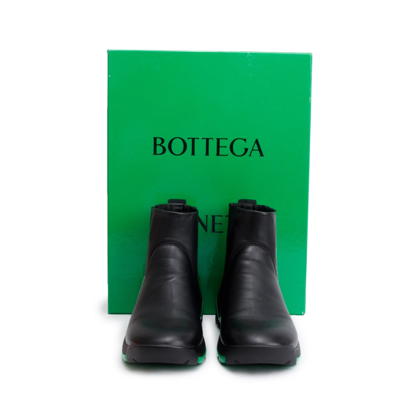Bottega Veneta Black Nappa Leather Chelsea Boots, Size 40