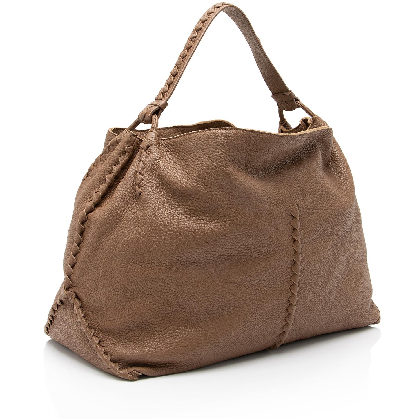 Luxury Bottega Veneta Cervo Leather Intrecciato Large Hobo (SHF-23370)