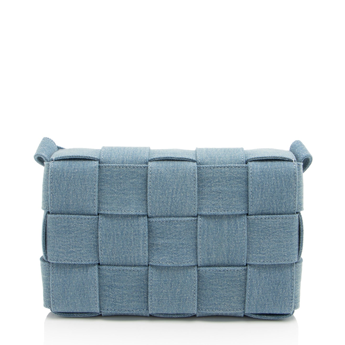 Luxury Bottega Veneta Denim Intrecciato Cassette Crossbody (SHF-bjvGME)