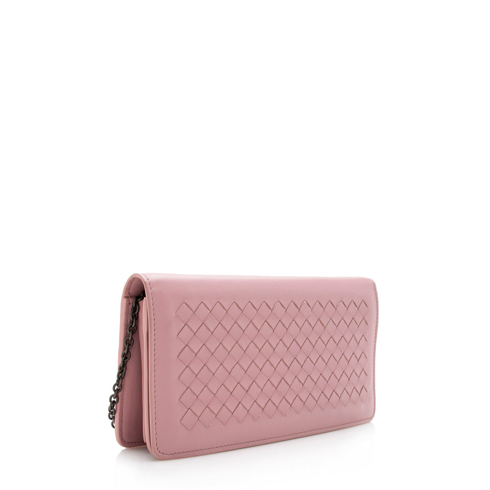 Luxury Bottega Veneta Intrecciato Leather Wallet on Chain Bag (SHF-14471)