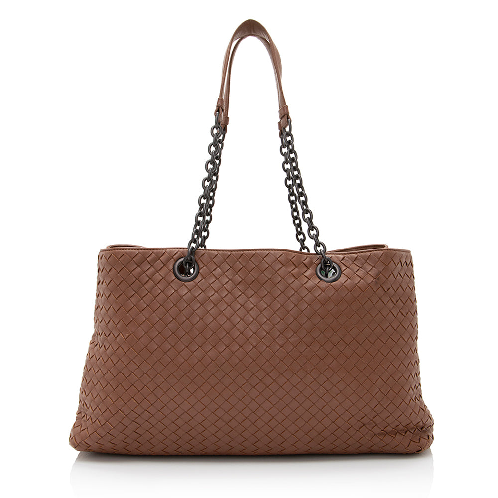 Luxury Bottega Veneta Intrecciato Nappa Leather Medium Tote (SHF-22020)