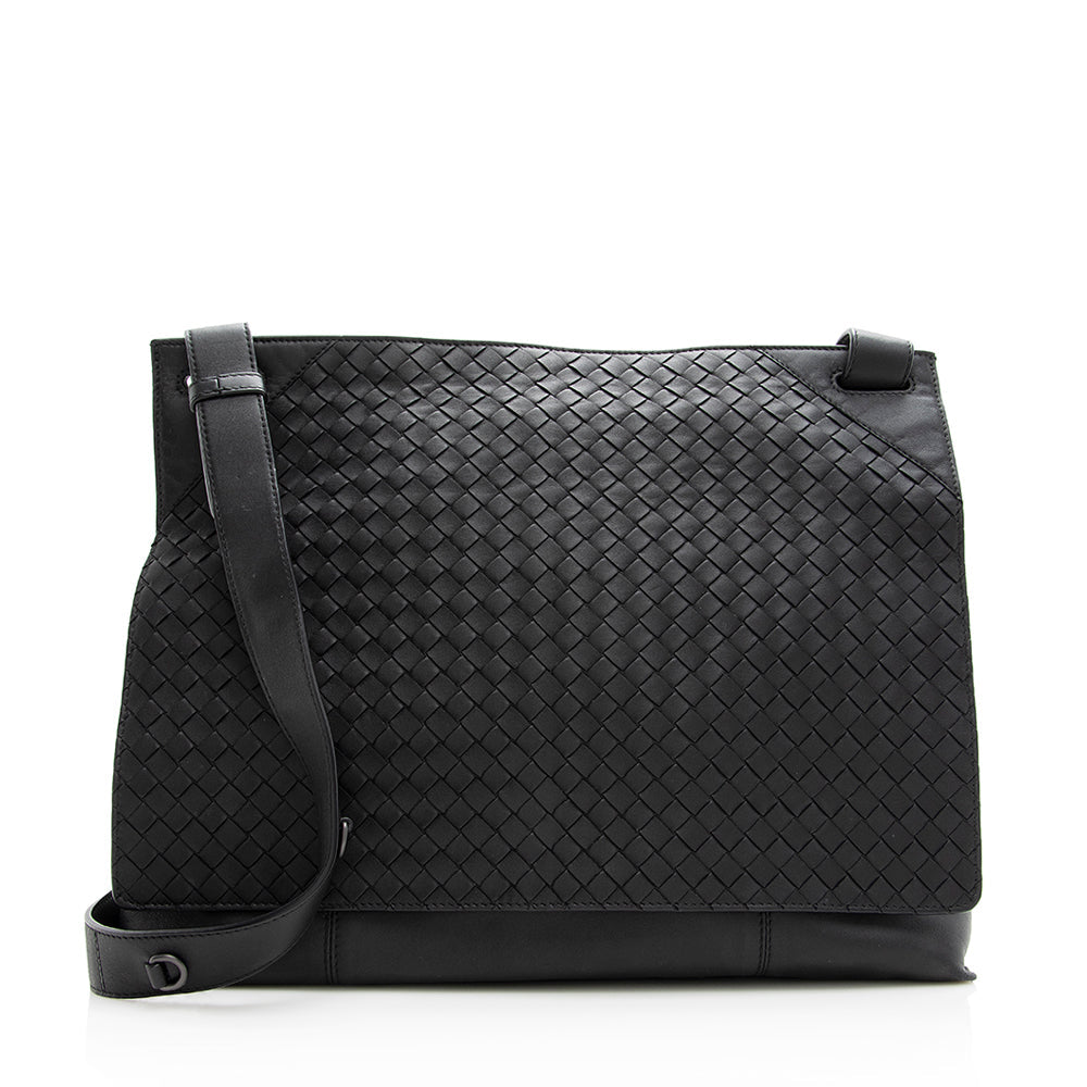 Luxury Bottega Veneta Intrecciato Nappa Messenger (SHF-19381)