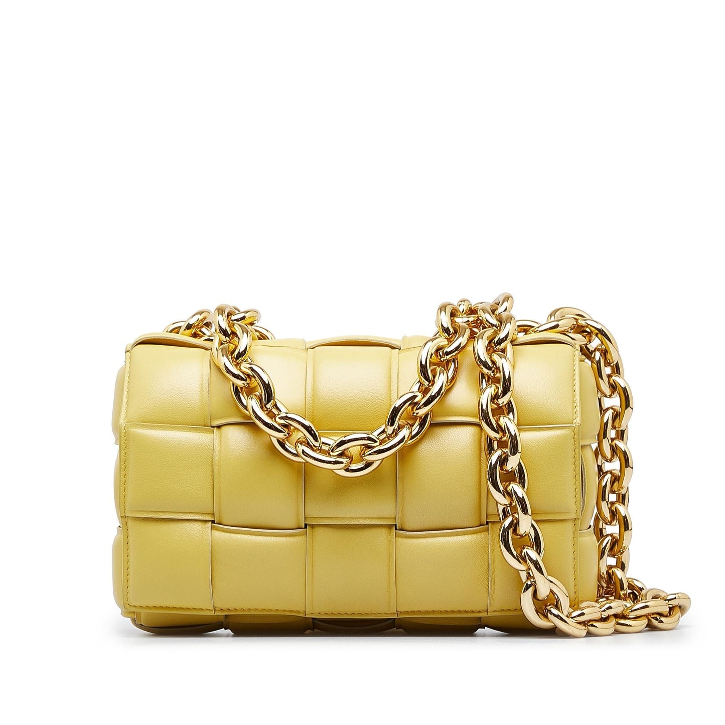 Luxury Bottega Veneta Nappa Intrecciato Padded Chain Cassette Satchel (SHG-2Bwd1b)