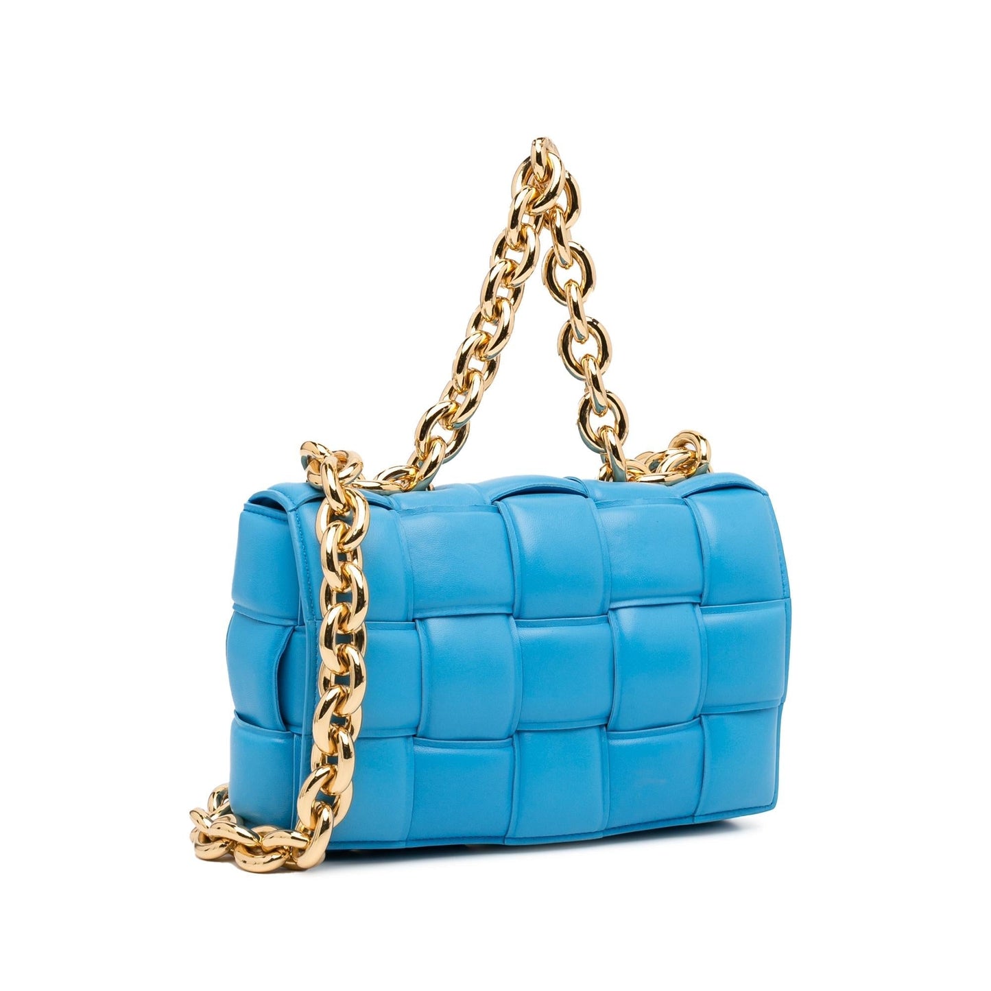 Luxury Bottega Veneta Nappa Intrecciato Padded Chain Cassette Satchel (SHG-BR70R3)