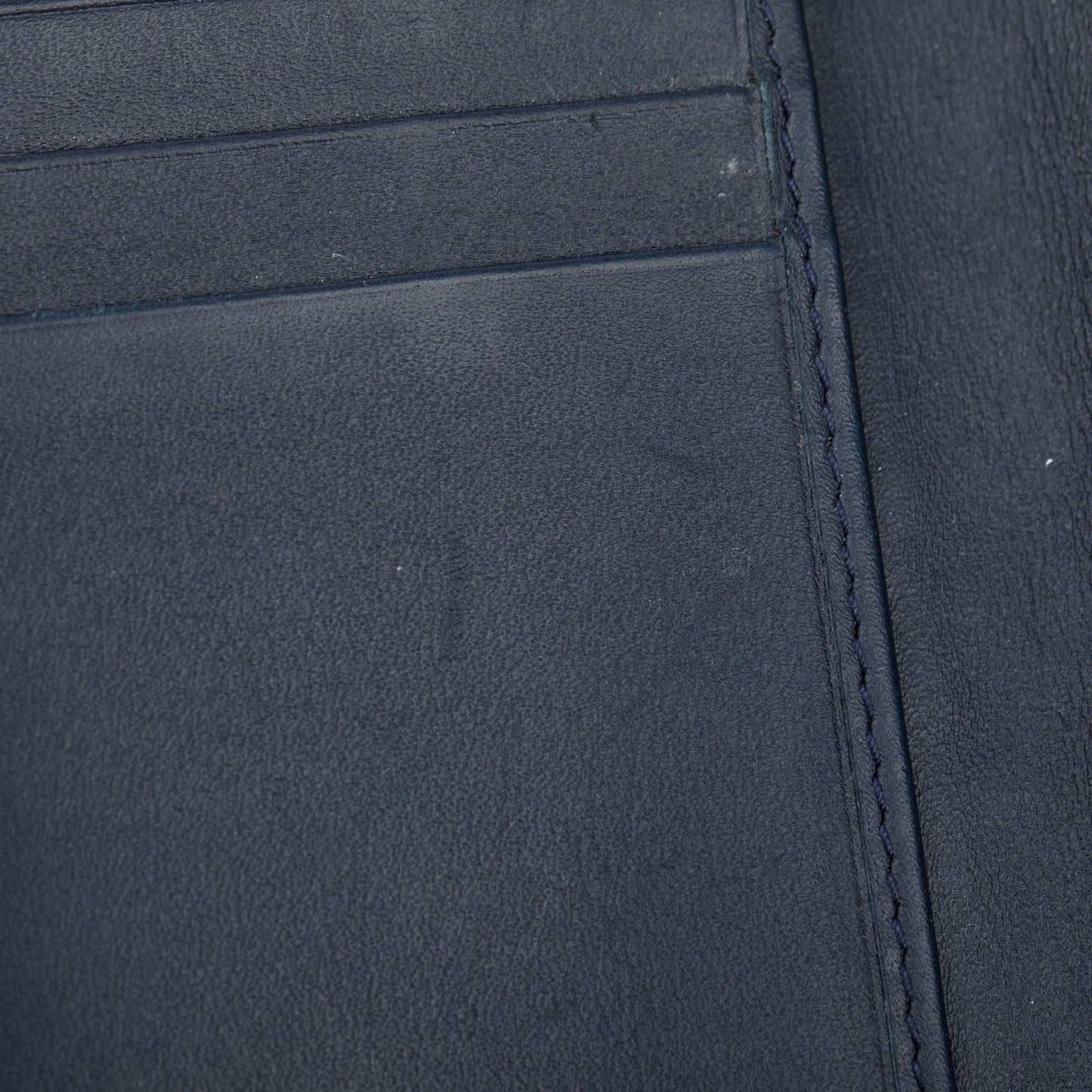 Bottega Veneta Navy Intrecciato Leather Flap Card Case