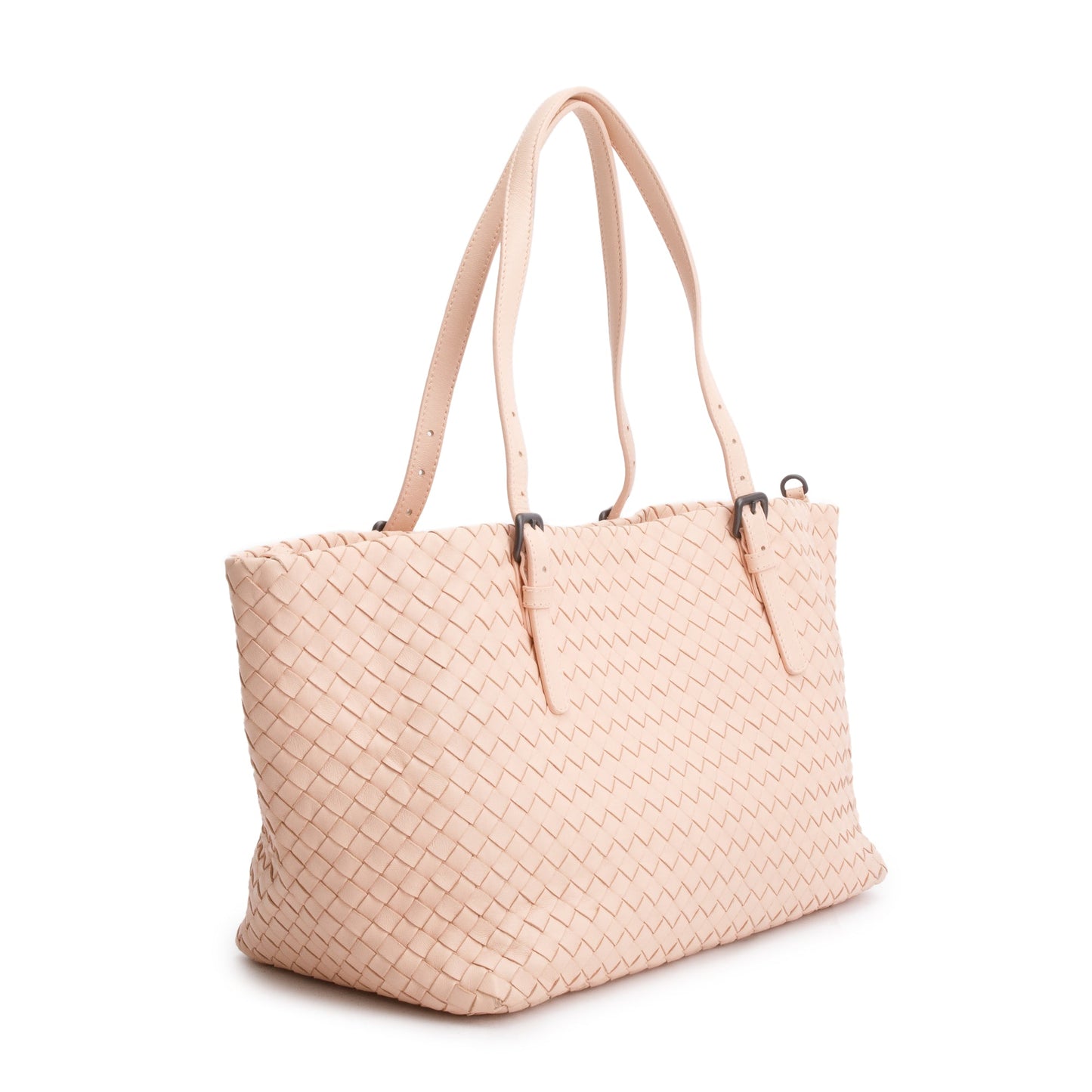 Bottega Veneta Pink Intrecciato Leather Medium Cesta Tote