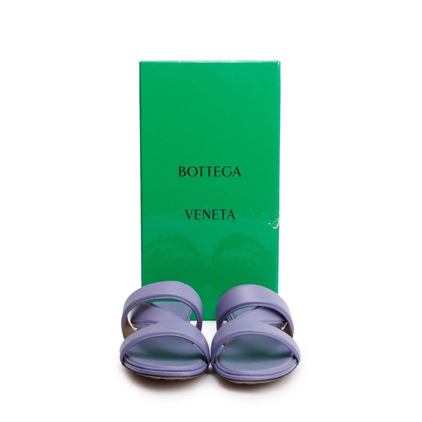 Bottega Veneta Purple Lambskin Leather The Band Flat Sandals, Size 40
