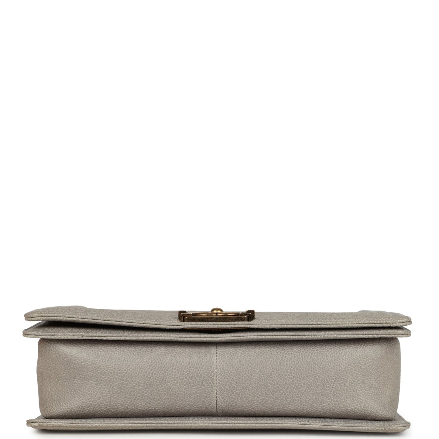 Chanel New Medium Boy Bag Grey Caviar Antique Gold Hardware