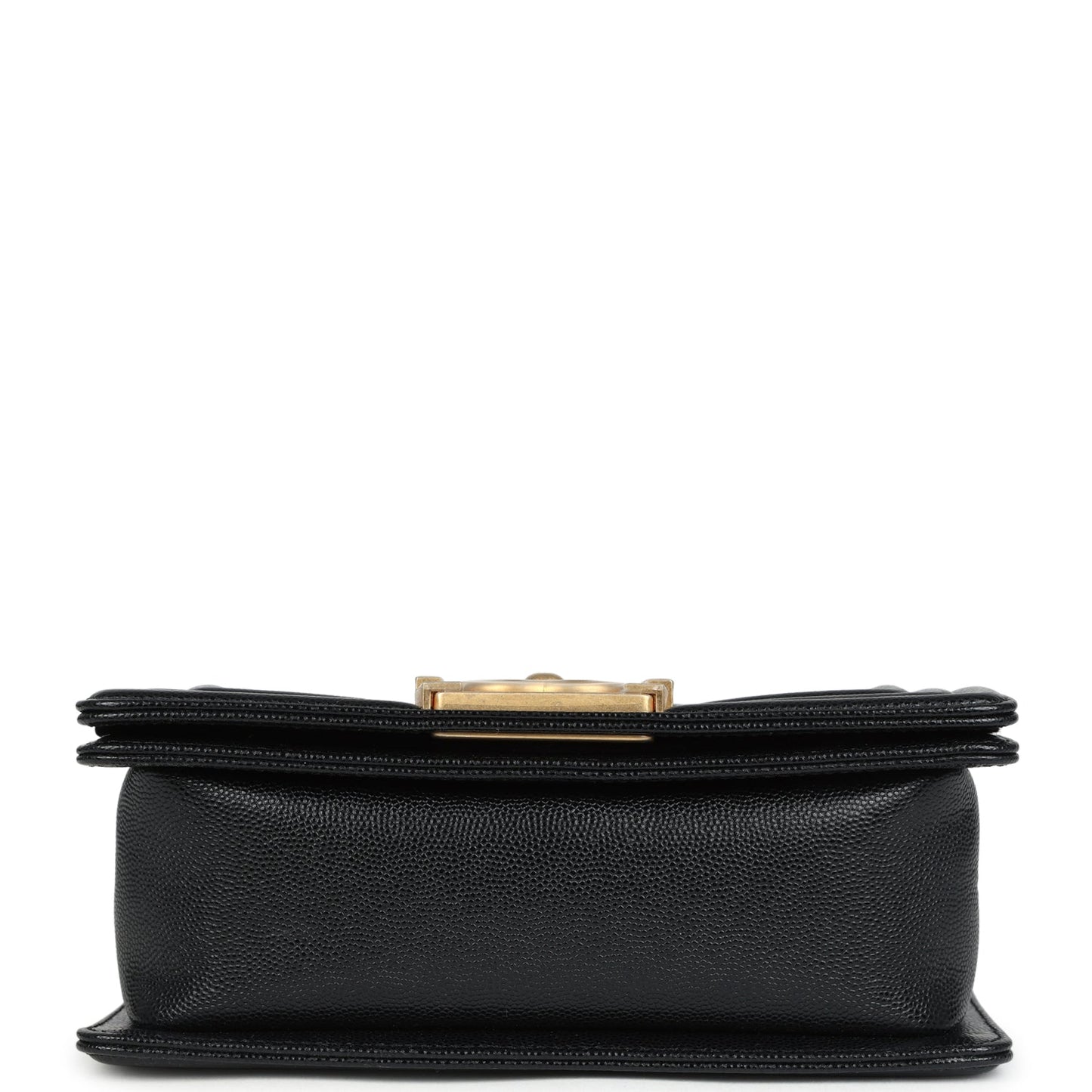 Chanel Small Boy Bag Black Shiny Caviar Antique Gold Hardware