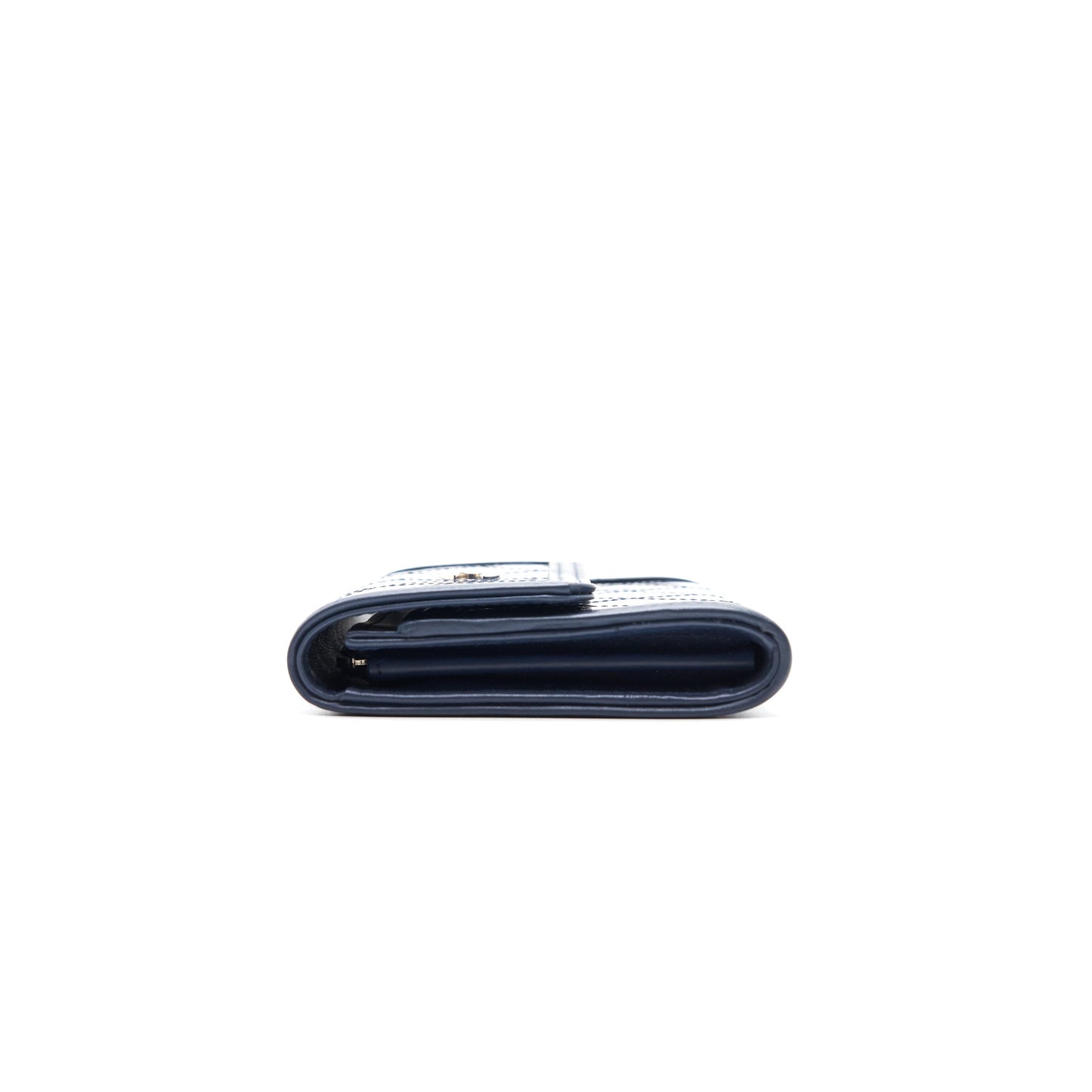 Chanel Flap Wallet Patent Leather Dark Blue Serial 20