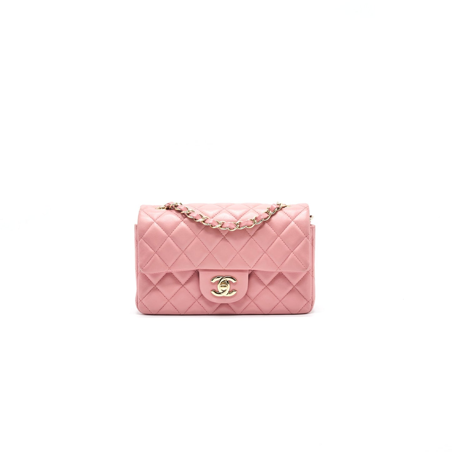 Chanel Mini Rectangular Light Pink LGHW Handbag