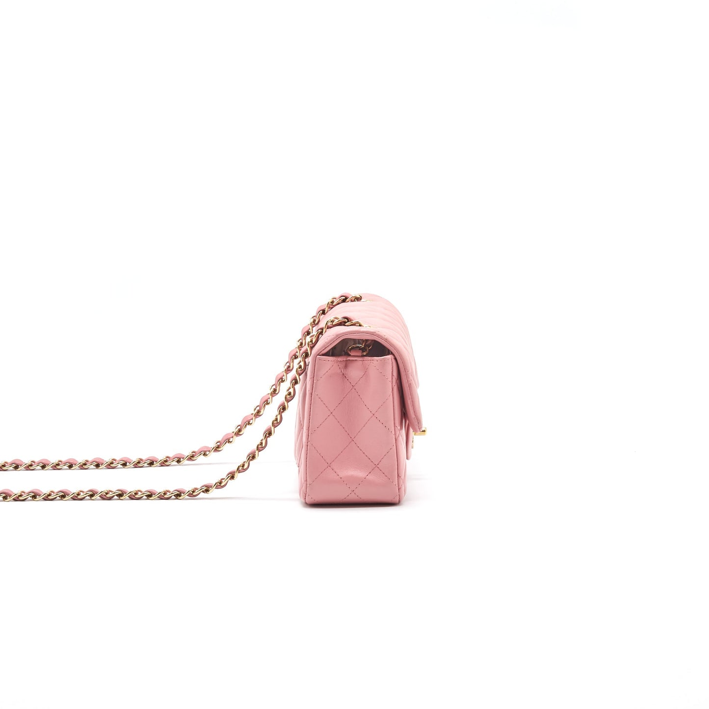 Chanel Mini Rectangular Light Pink LGHW Handbag
