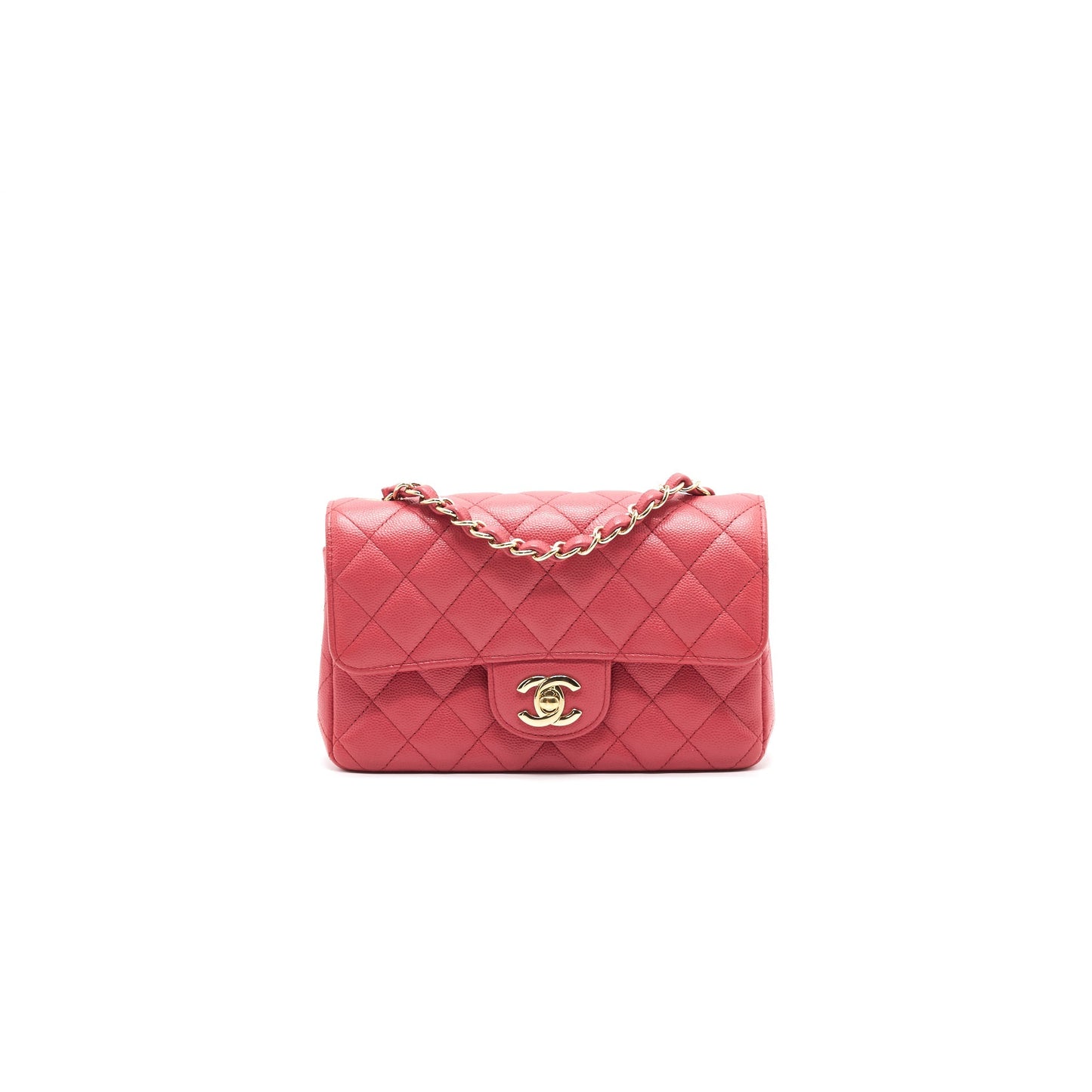 Chanel mini rectangular cavier 17c Coral Pink LGHW Handbag