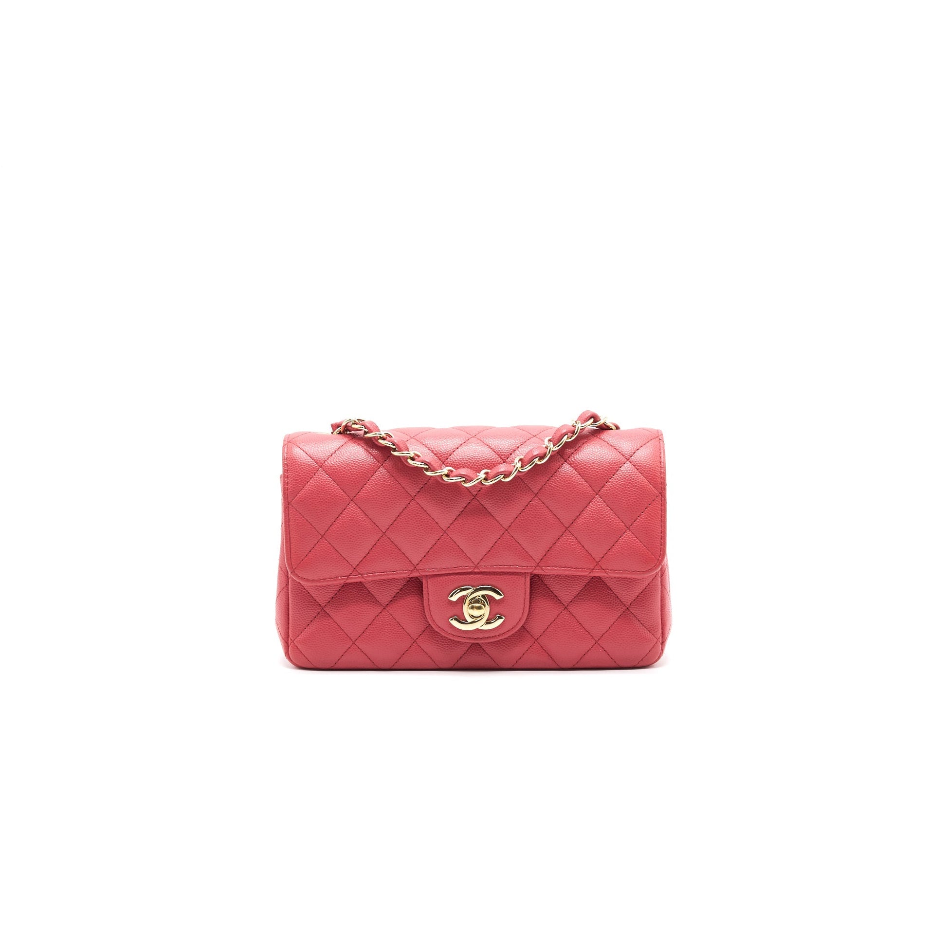 Chanel mini rectangular cavier 17c Coral Pink LGHW Handbag