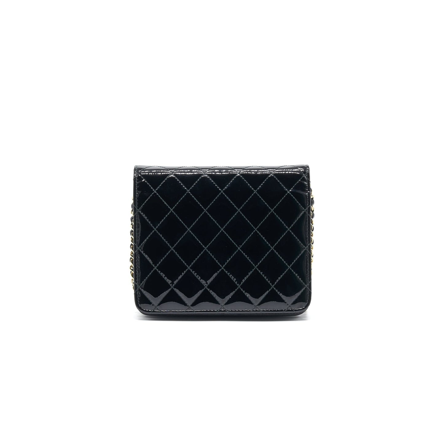 Chanel Square Wallet on Chain Patent Leather Black GHW Crossbody