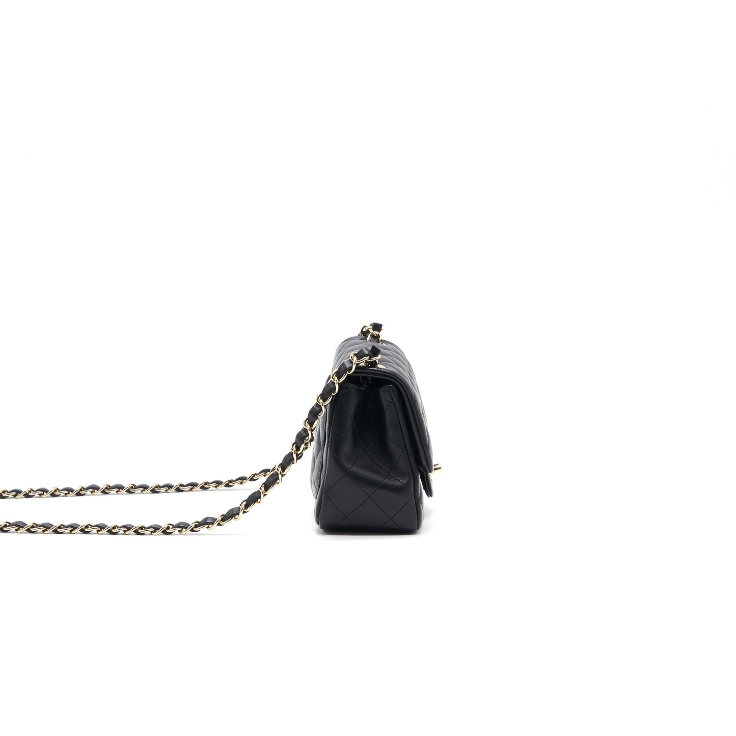Chanel Mini Square Lambskin Black LGHW Handbag