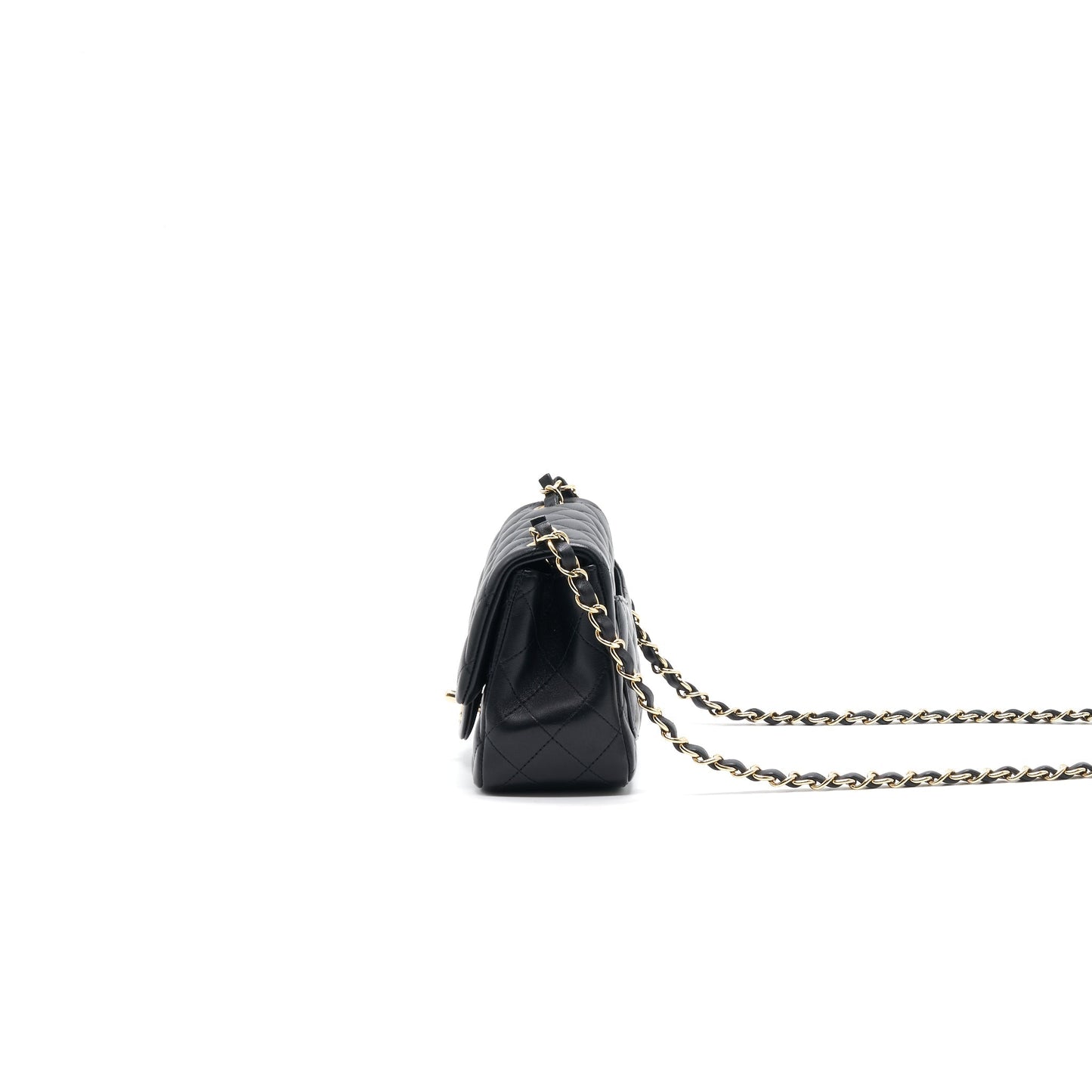 Chanel Mini Square Lambskin Black LGHW Handbag