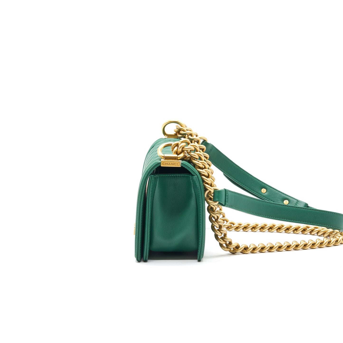 Chanel Small Leboy Lambskin Green GHW Handbag