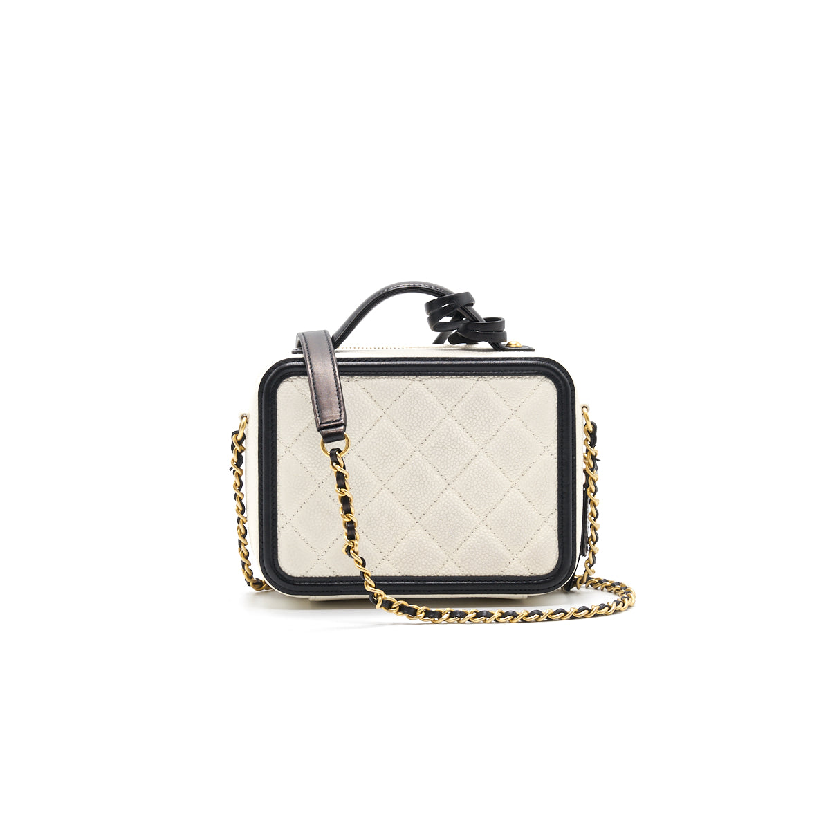 Chanel Caviar Small Vanity case black & white GHW Handbag