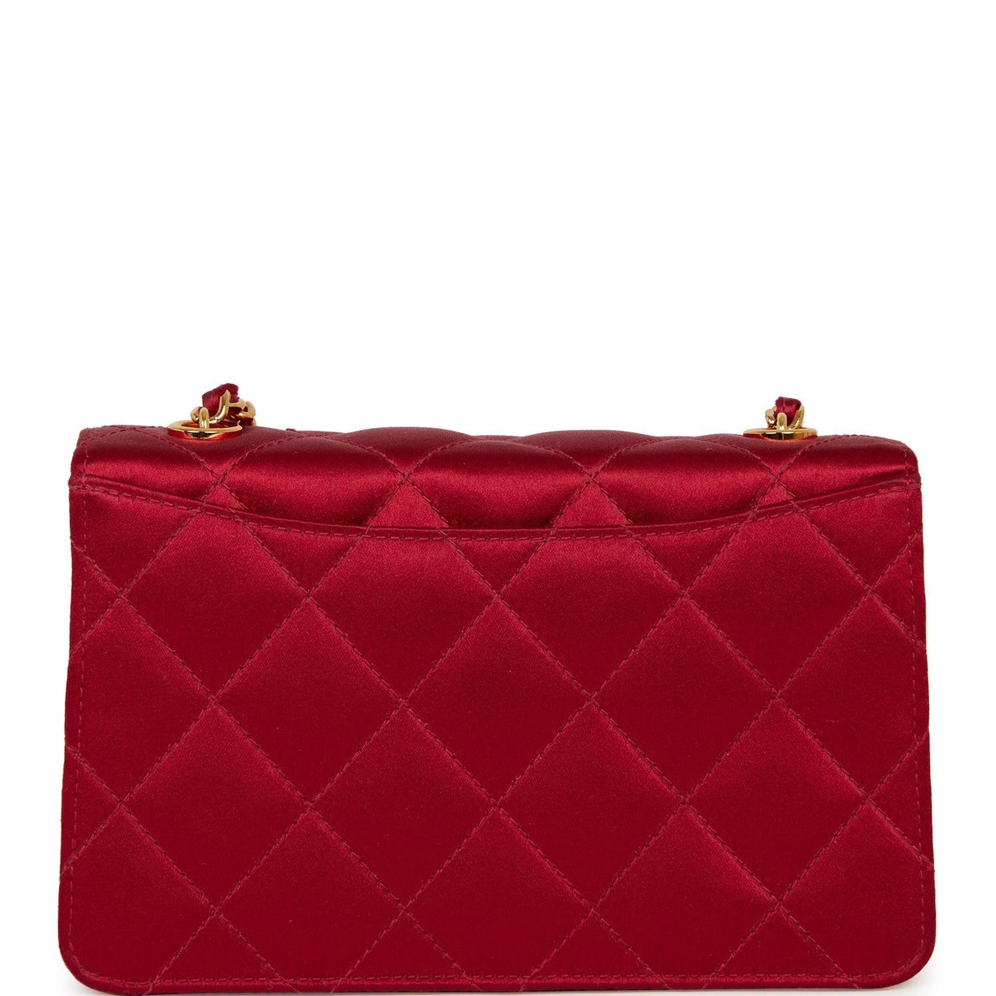 Chanel  Mini Flap Bag Red Satin Gold Hardware