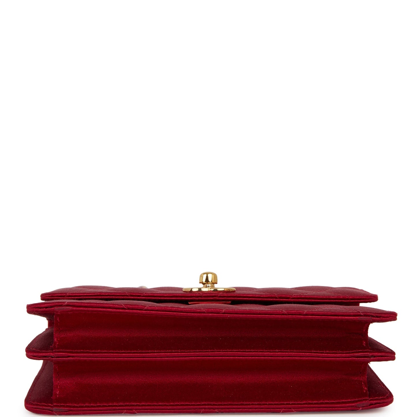 Chanel  Mini Flap Bag Red Satin Gold Hardware