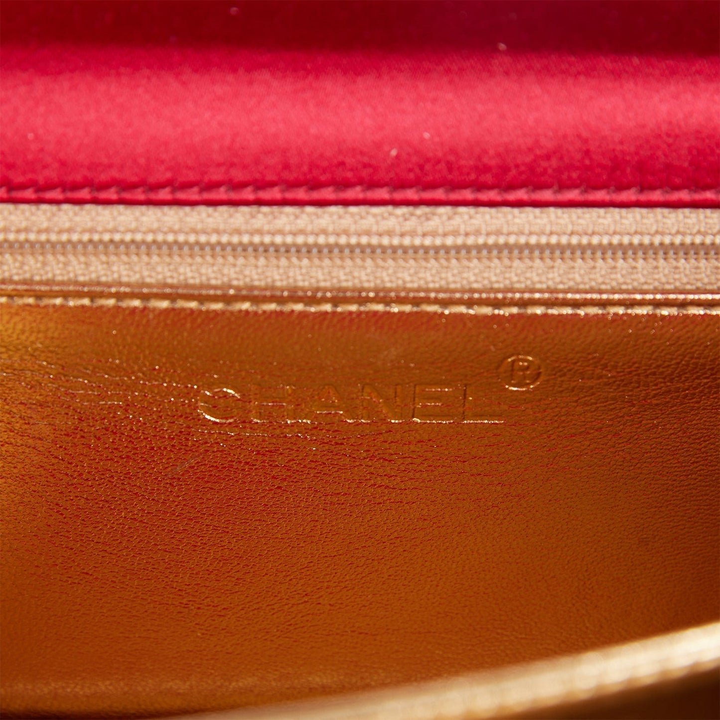 Chanel  Mini Flap Bag Red Satin Gold Hardware