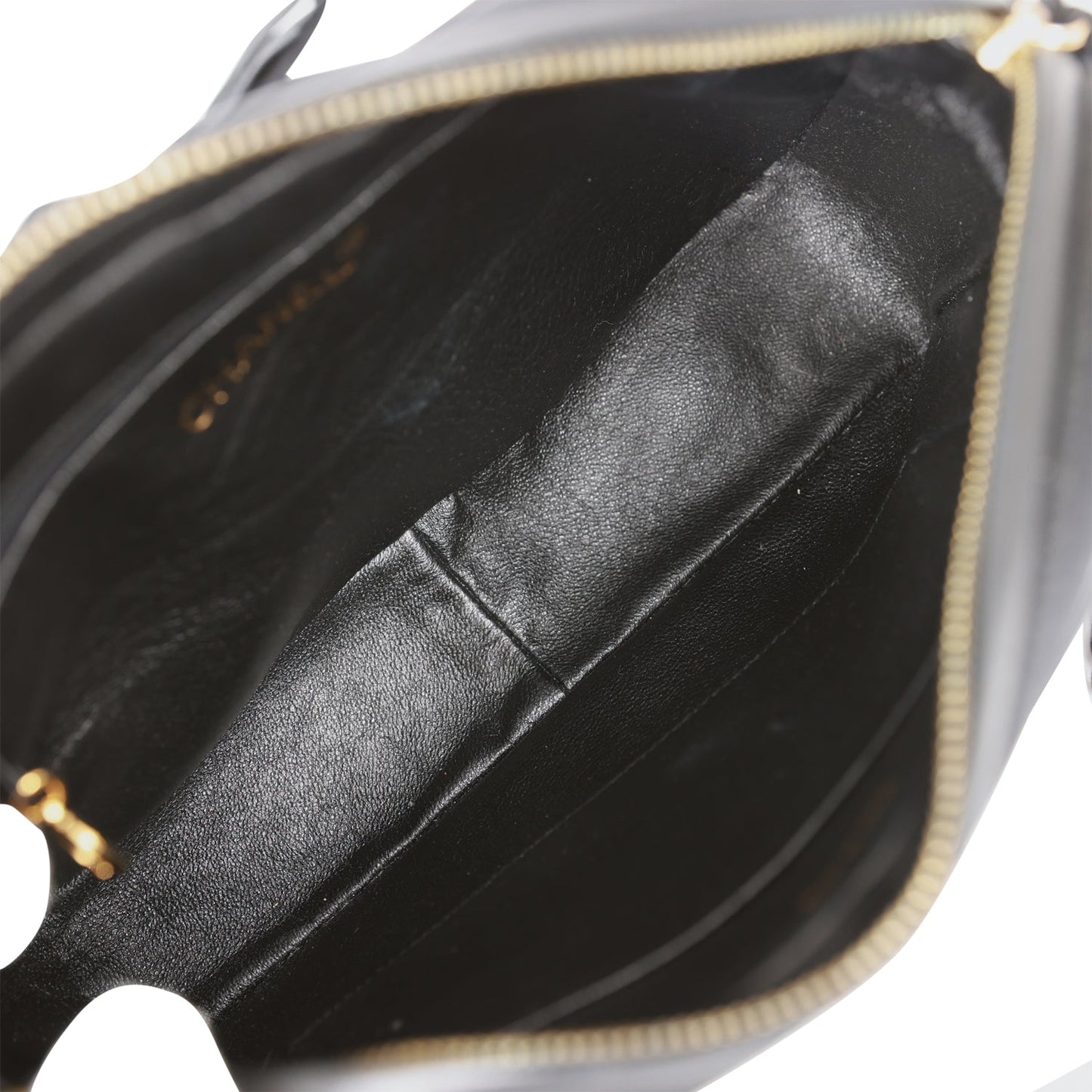 Chanel  Ribbon Camera Bag Black Satin Gold Hardware