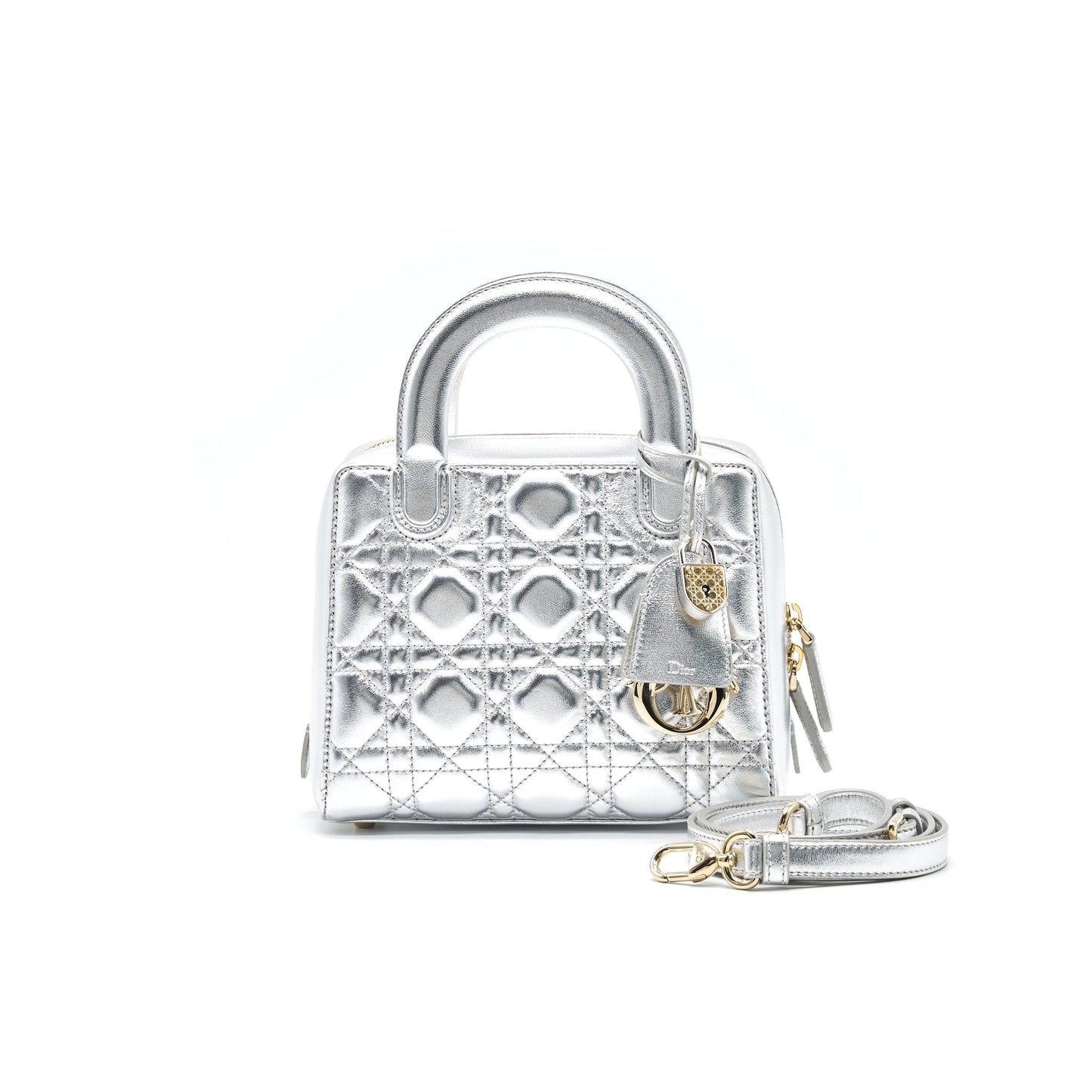 Dior Small Lily Tote Silver Lambskin