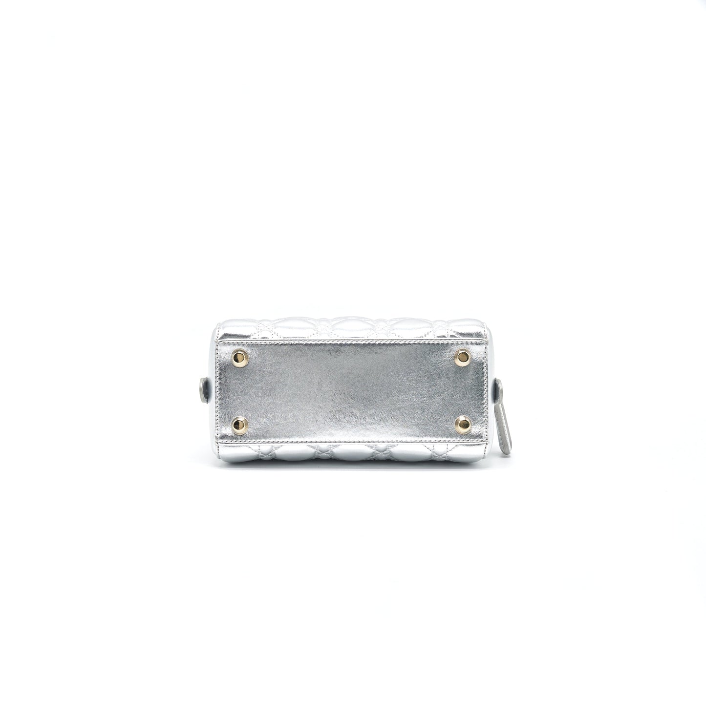 Dior Small Lily Tote Silver Lambskin