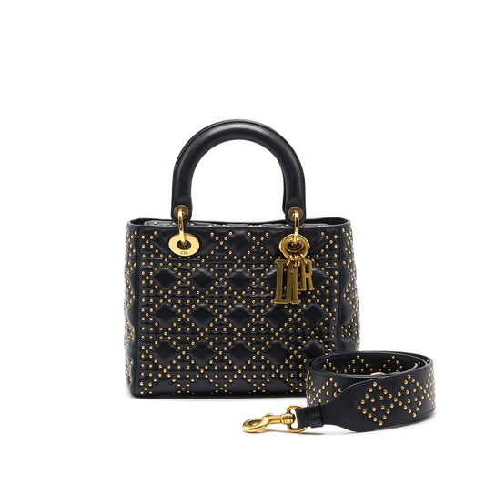 Dior Supple Lady Dior Studded Tote Purse