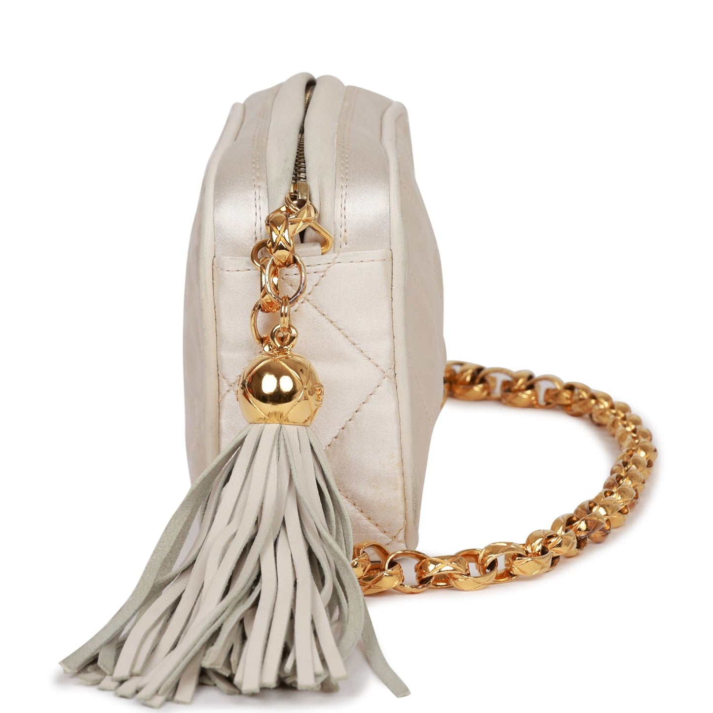 Chanel  Mini Camera Bag Beige Satin Gold Hardware