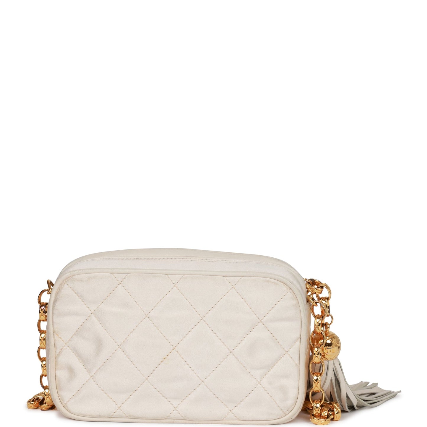 Chanel  Mini Camera Bag Beige Satin Gold Hardware