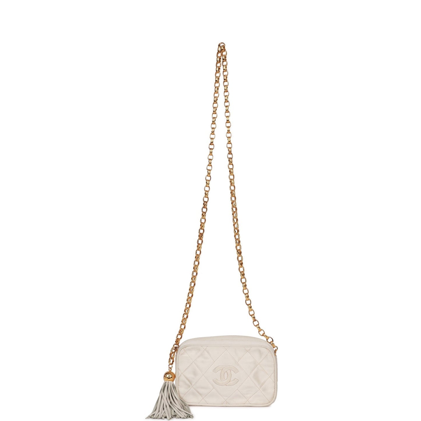 Chanel  Mini Camera Bag Beige Satin Gold Hardware