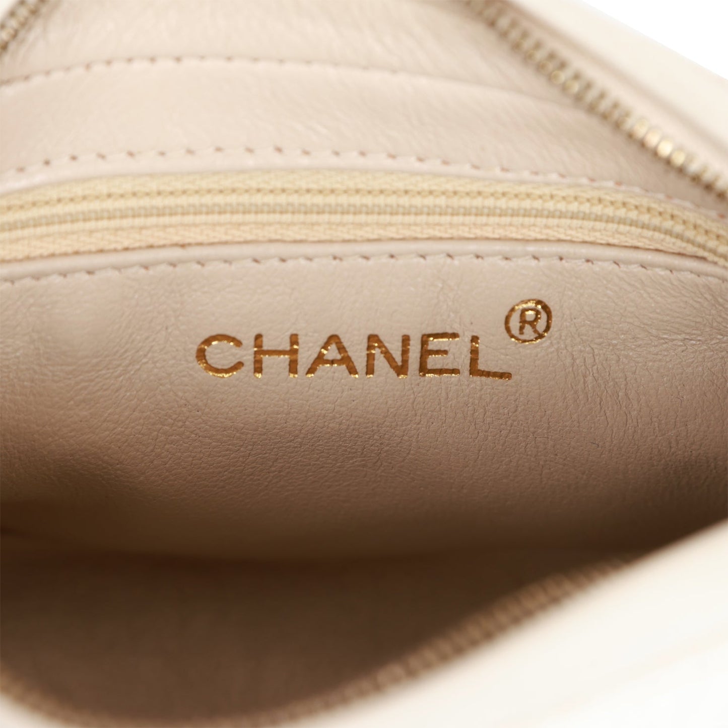 Chanel  Mini Camera Bag Beige Satin Gold Hardware