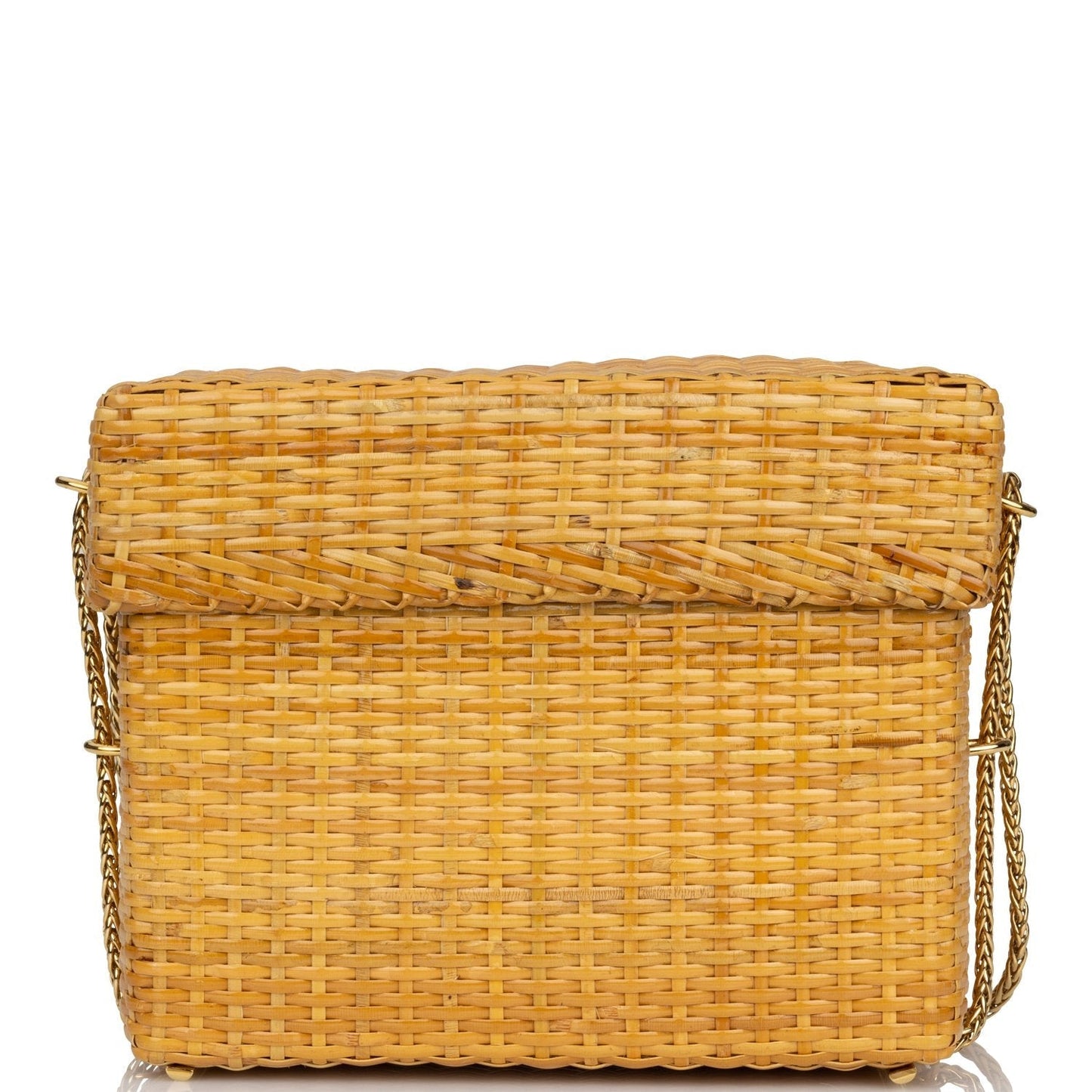 Chanel  Small Picnic Basket Bag Natural Wicker Gold Hardware