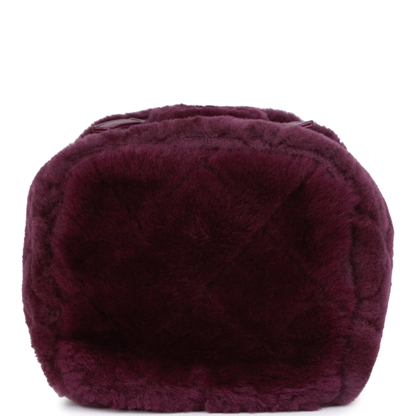 Chanel Small Vanity Case Purple Shearling Gold Hardware