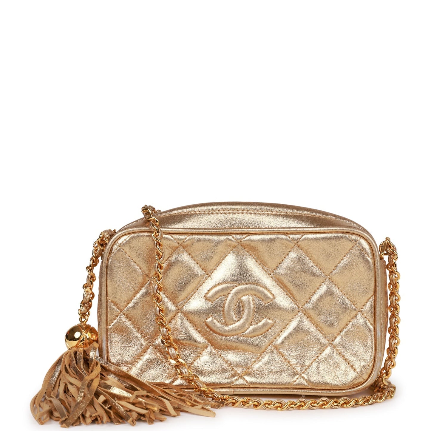 Chanel  CC Camera Bag Gold Metallic Lambskin Gold Hardware