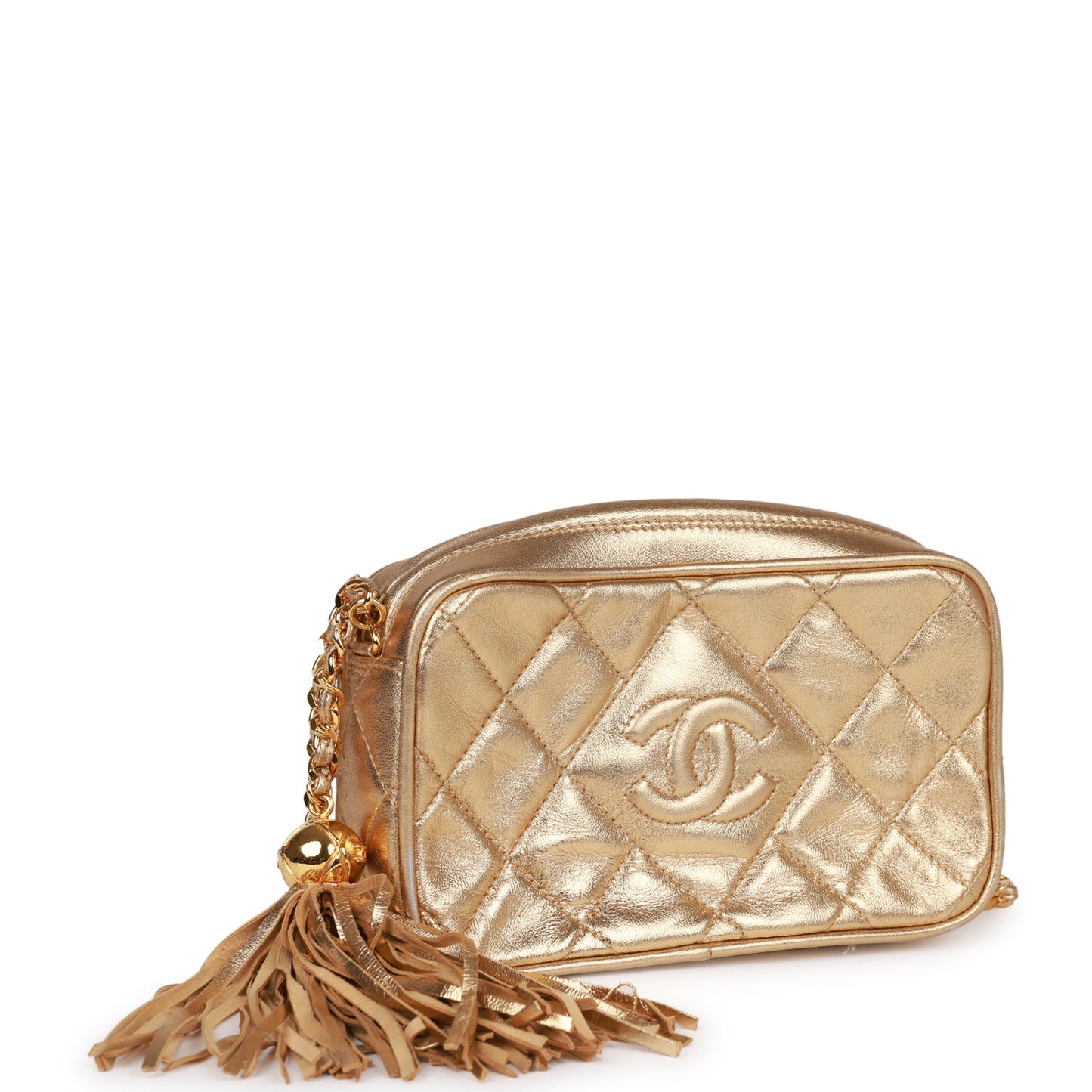 Chanel  CC Camera Bag Gold Metallic Lambskin Gold Hardware