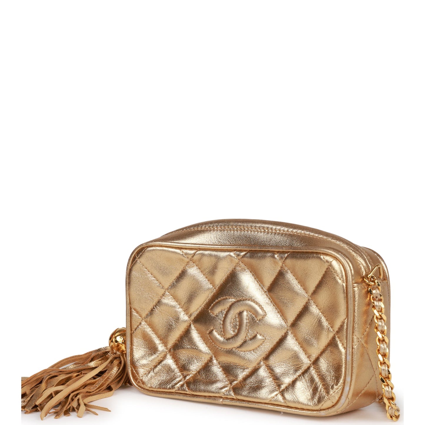 Chanel  CC Camera Bag Gold Metallic Lambskin Gold Hardware