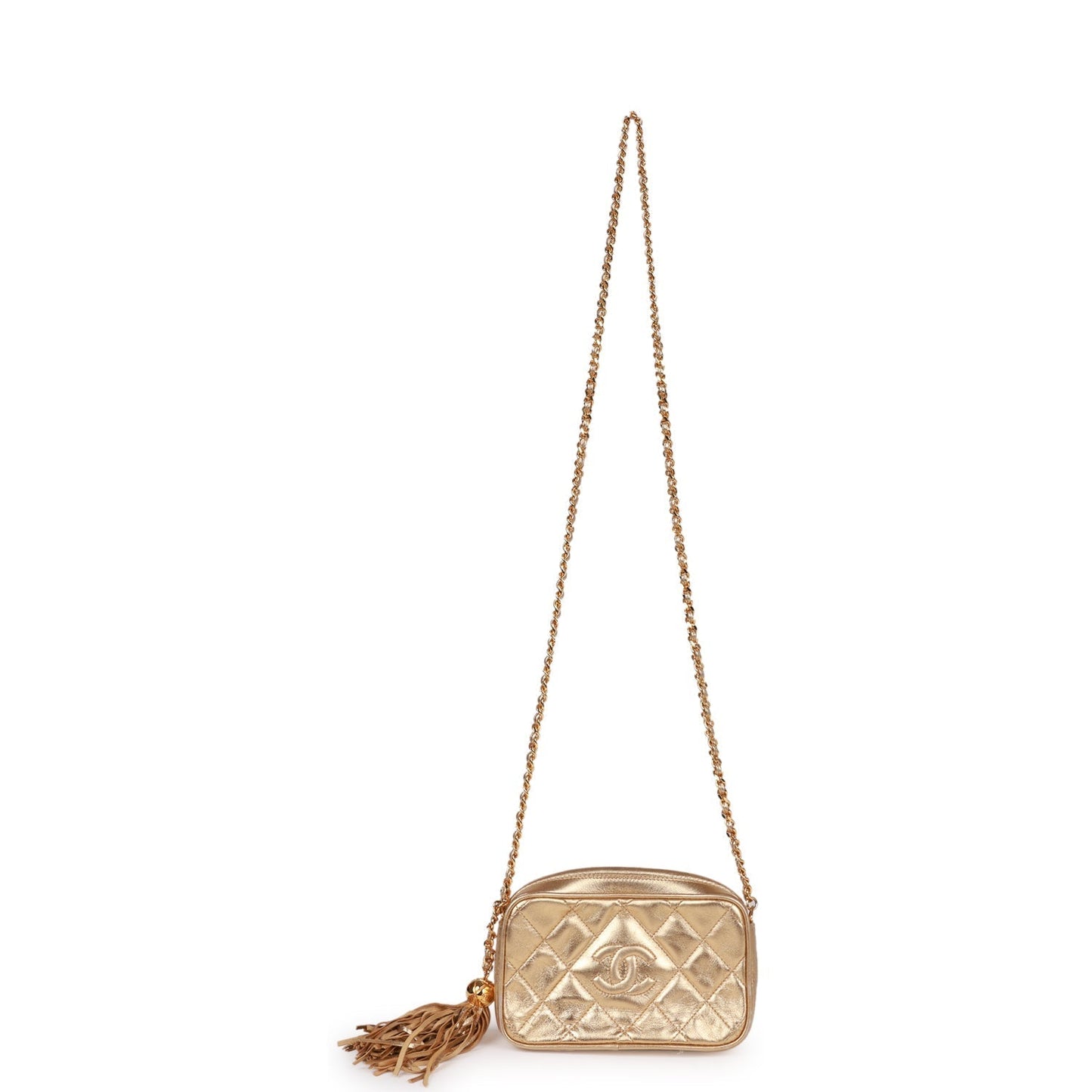 Chanel  CC Camera Bag Gold Metallic Lambskin Gold Hardware