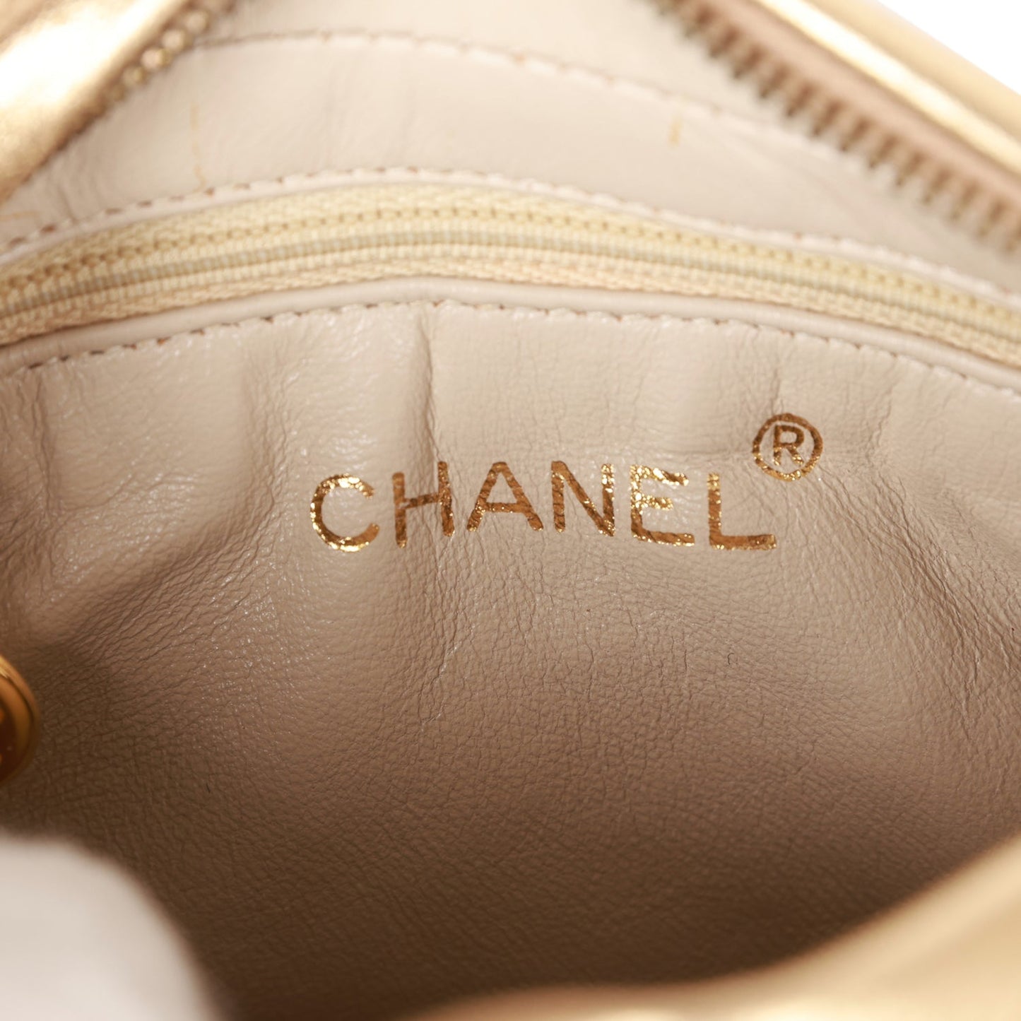 Chanel  CC Camera Bag Gold Metallic Lambskin Gold Hardware