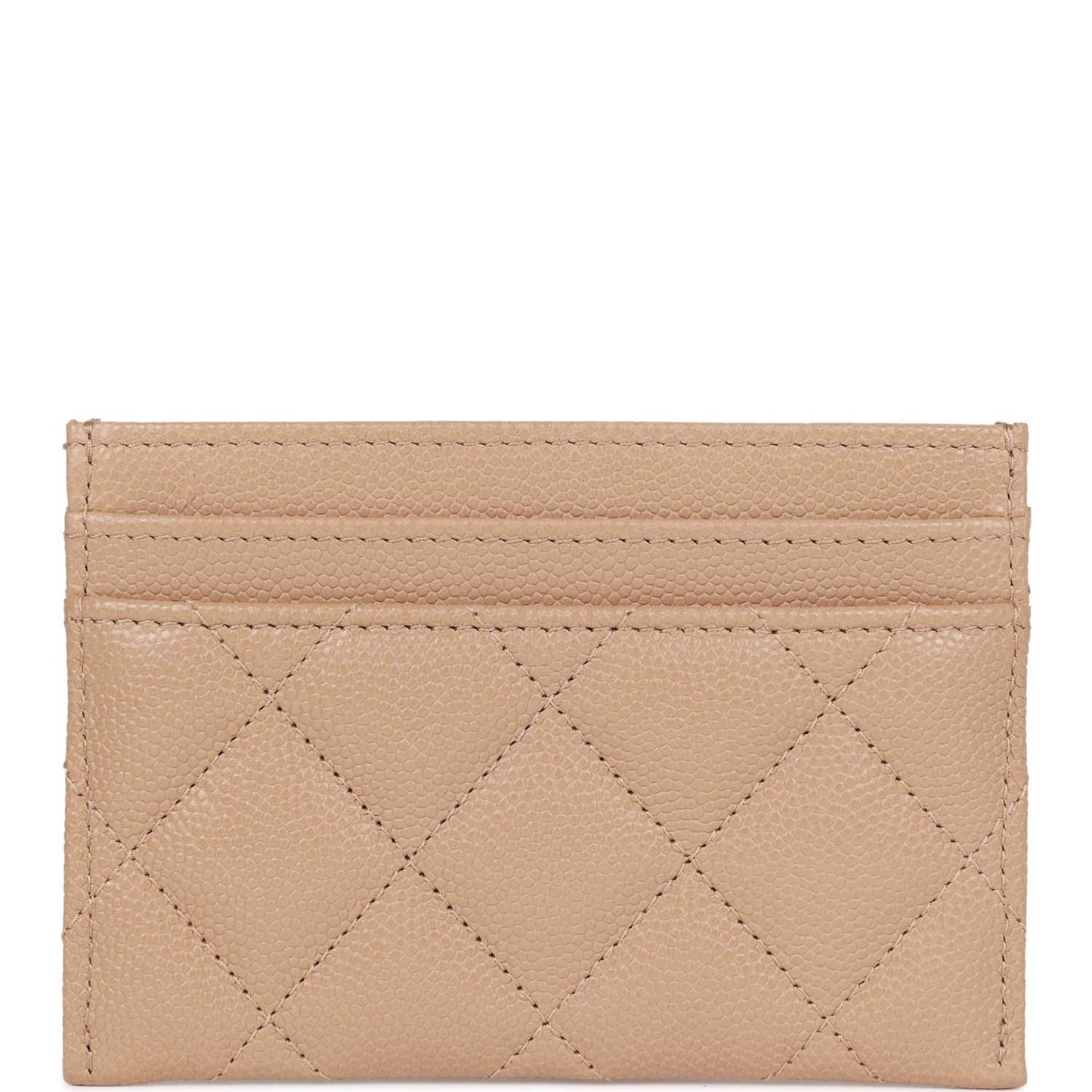 Chanel Card Holder Wallet Beige Caviar Crystal and Light Gold Hardware