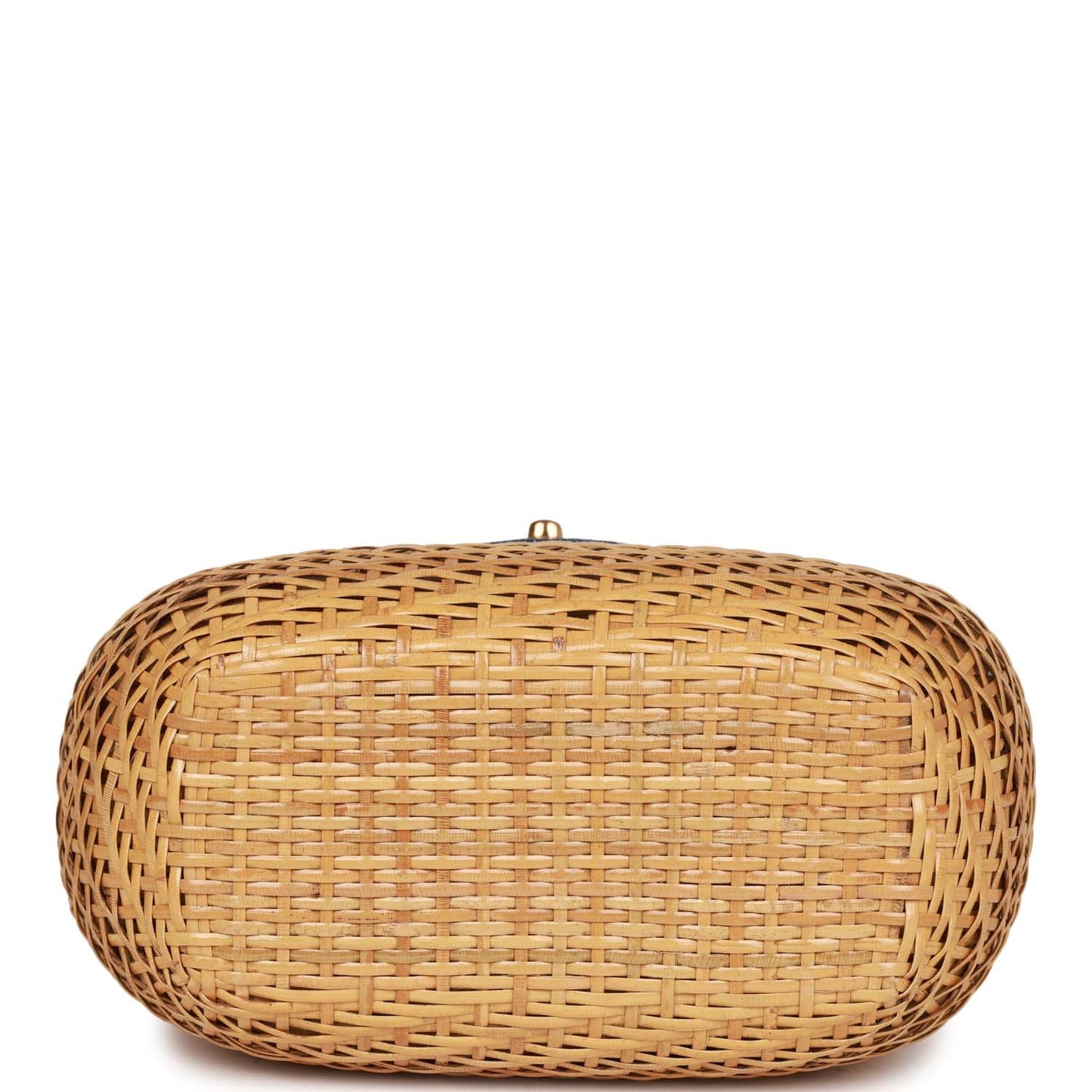 Chanel  Basket Bag Denim and Rattan Wicker Gold Hardware