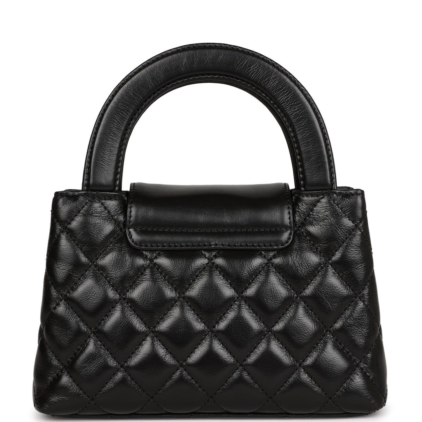 Chanel Small Kelly Shopper Black Shiny Aged Calfskin Brushed Gold Hardware
